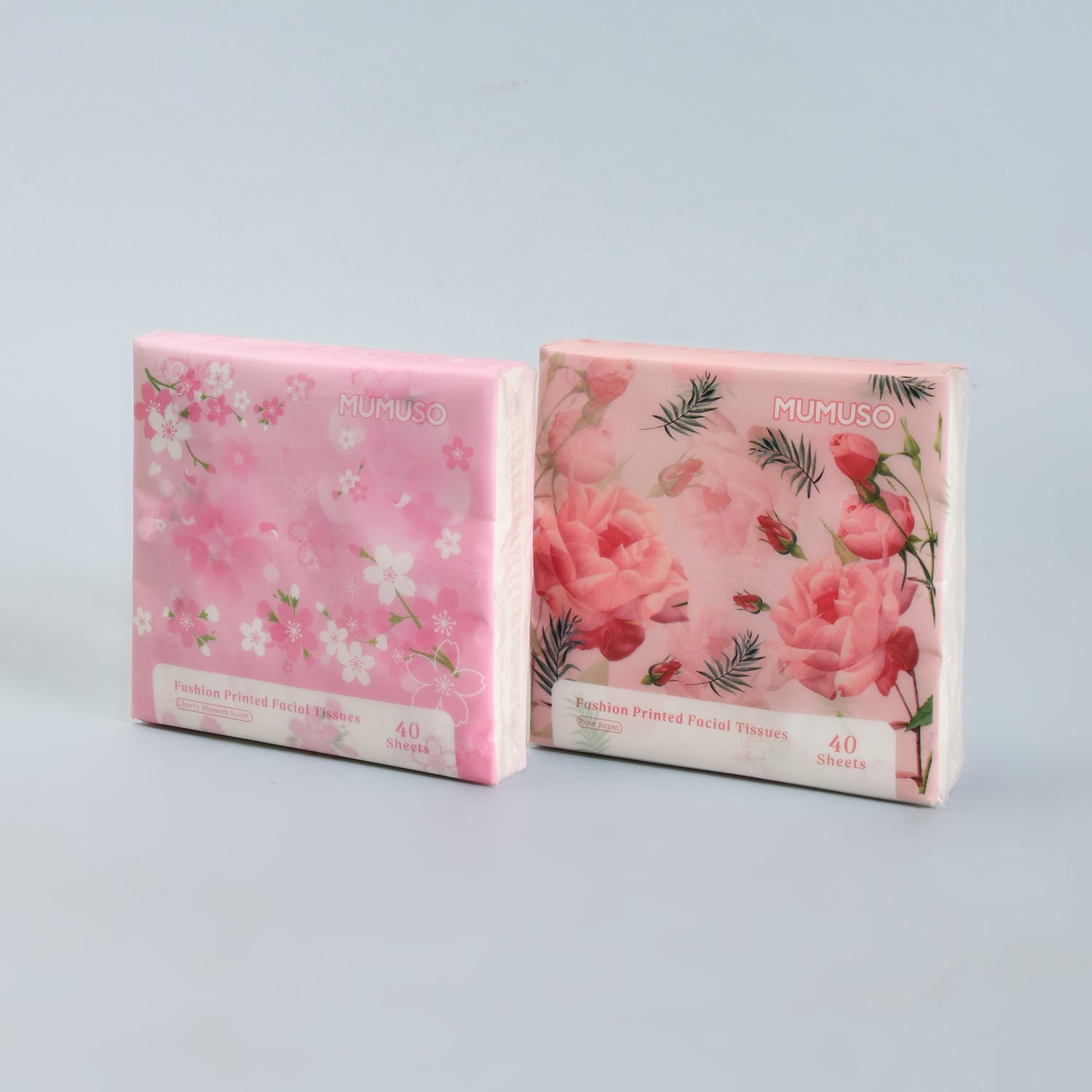 Fashion Printed Facial Tissues – Rose &amp; Cherry Blossom Scented Edition (40 Sheets)