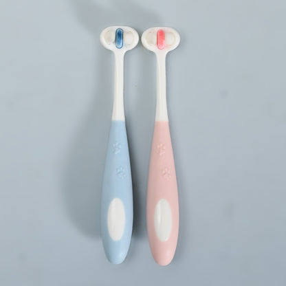 Three-Sided Gum Protection Toothbrush for Kids- Blue/Pink