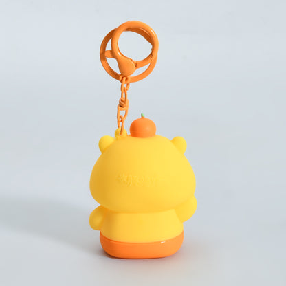 Capybara Bubble Blowing Lulu Keychain- Yellow and Orange