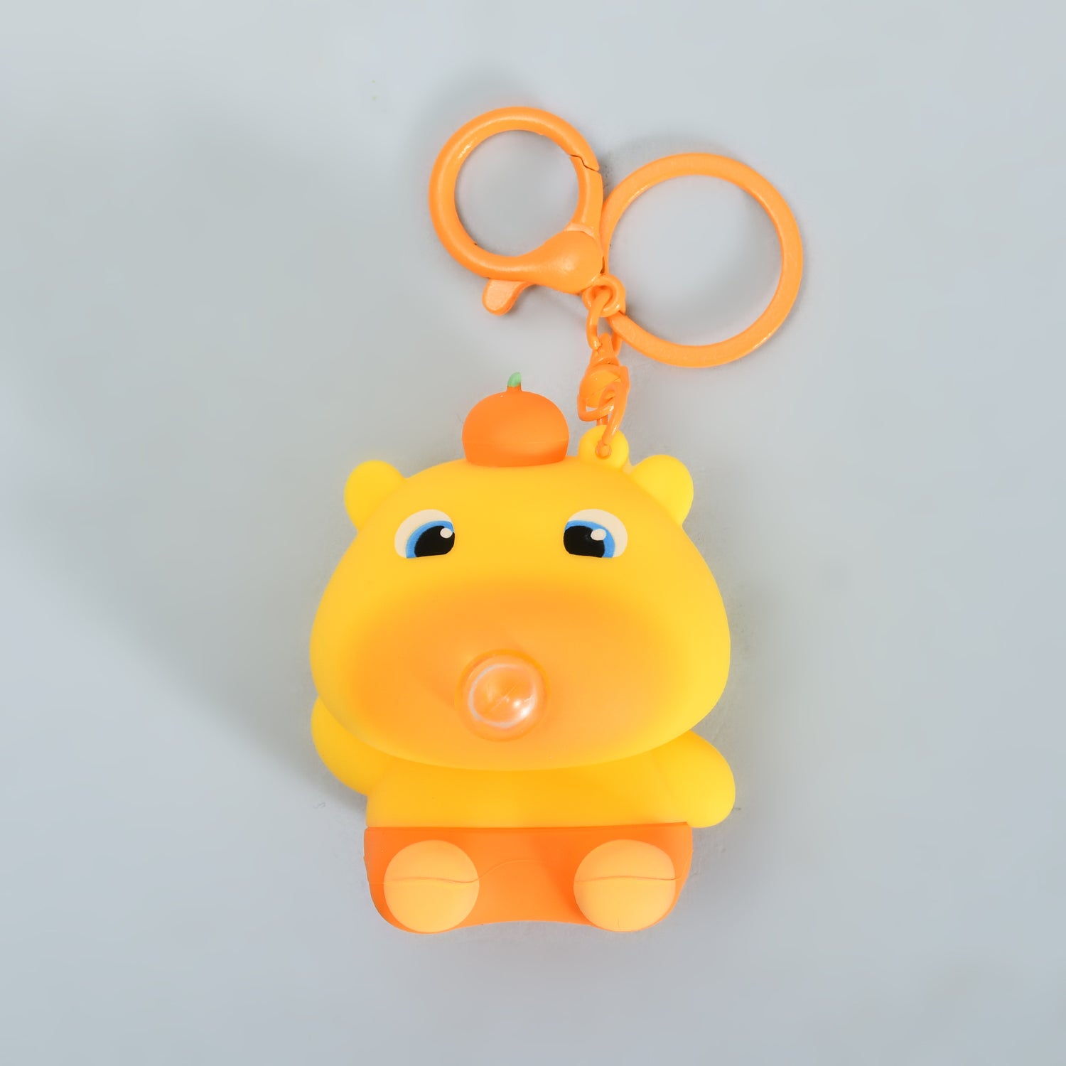 Capybara Bubble Blowing Lulu Keychain- Yellow and Orange