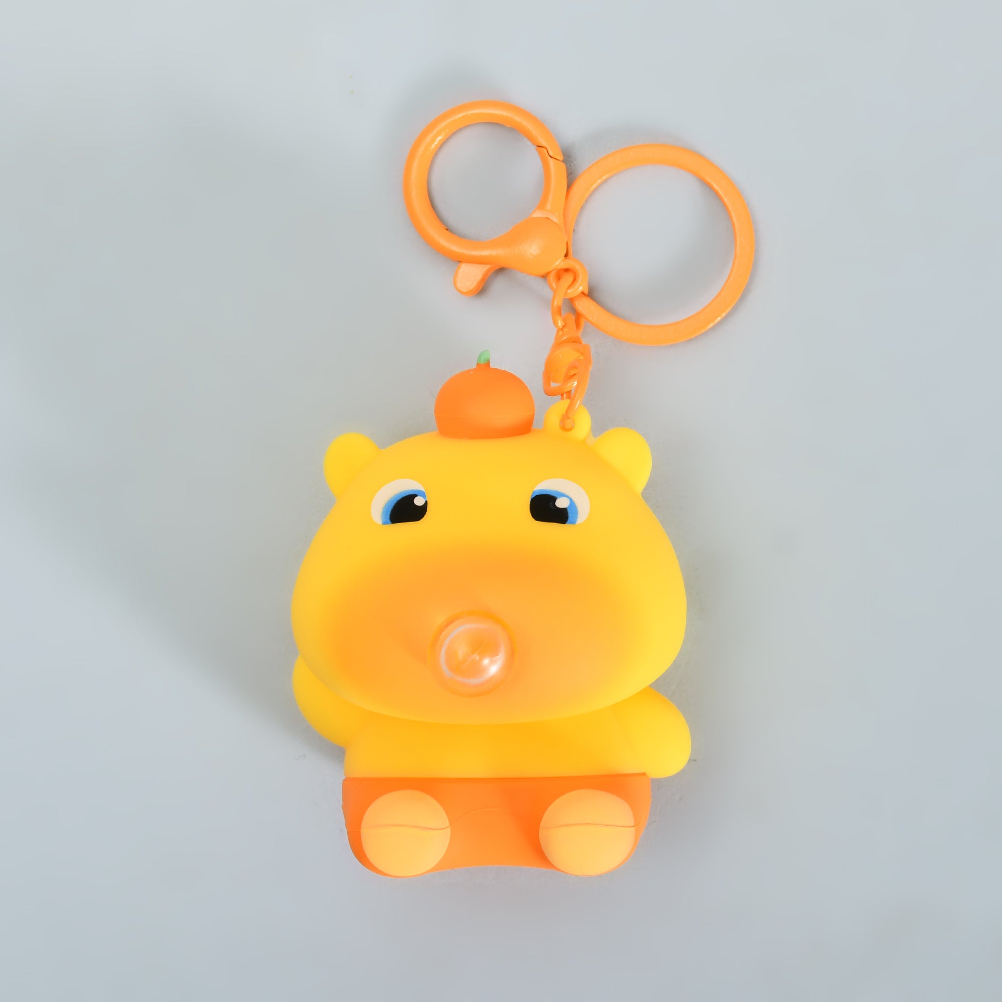Capybara Bubble Blowing Lulu Keychain- Yellow and Orange