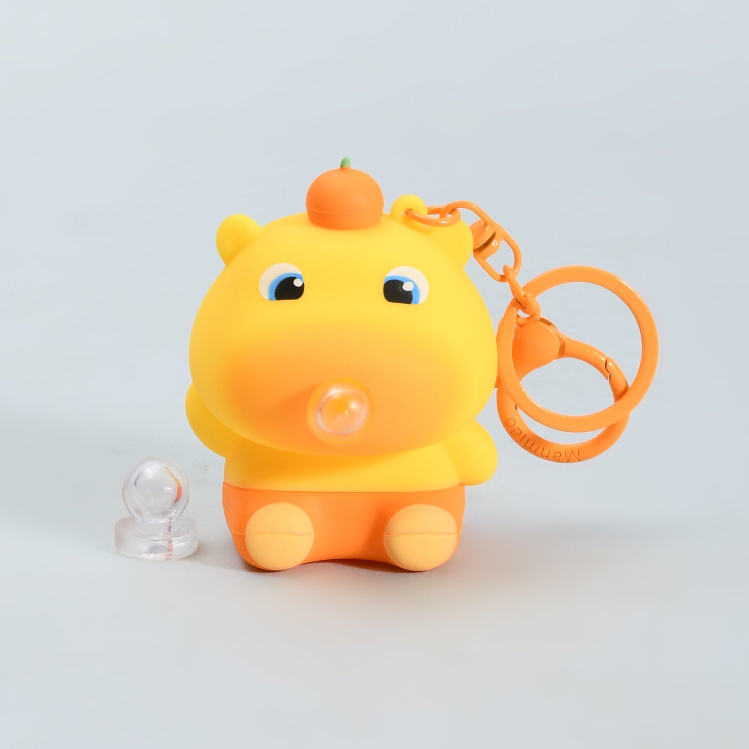 Capybara Bubble Blowing Lulu Keychain- Yellow and Orange