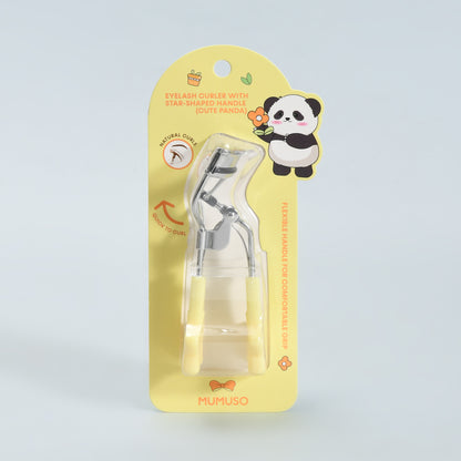 Mumuso Yellow Eyelash Curler with Star-Shaped Handle- Cute Panda