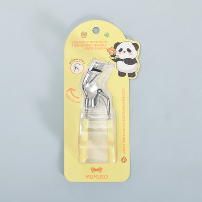Mumuso Yellow Eyelash Curler with Star-Shaped Handle- Cute Panda