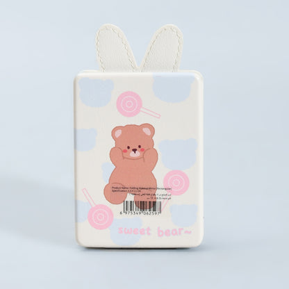 Mumuso Sweet Bear Folding Makeup Mirror- Beige