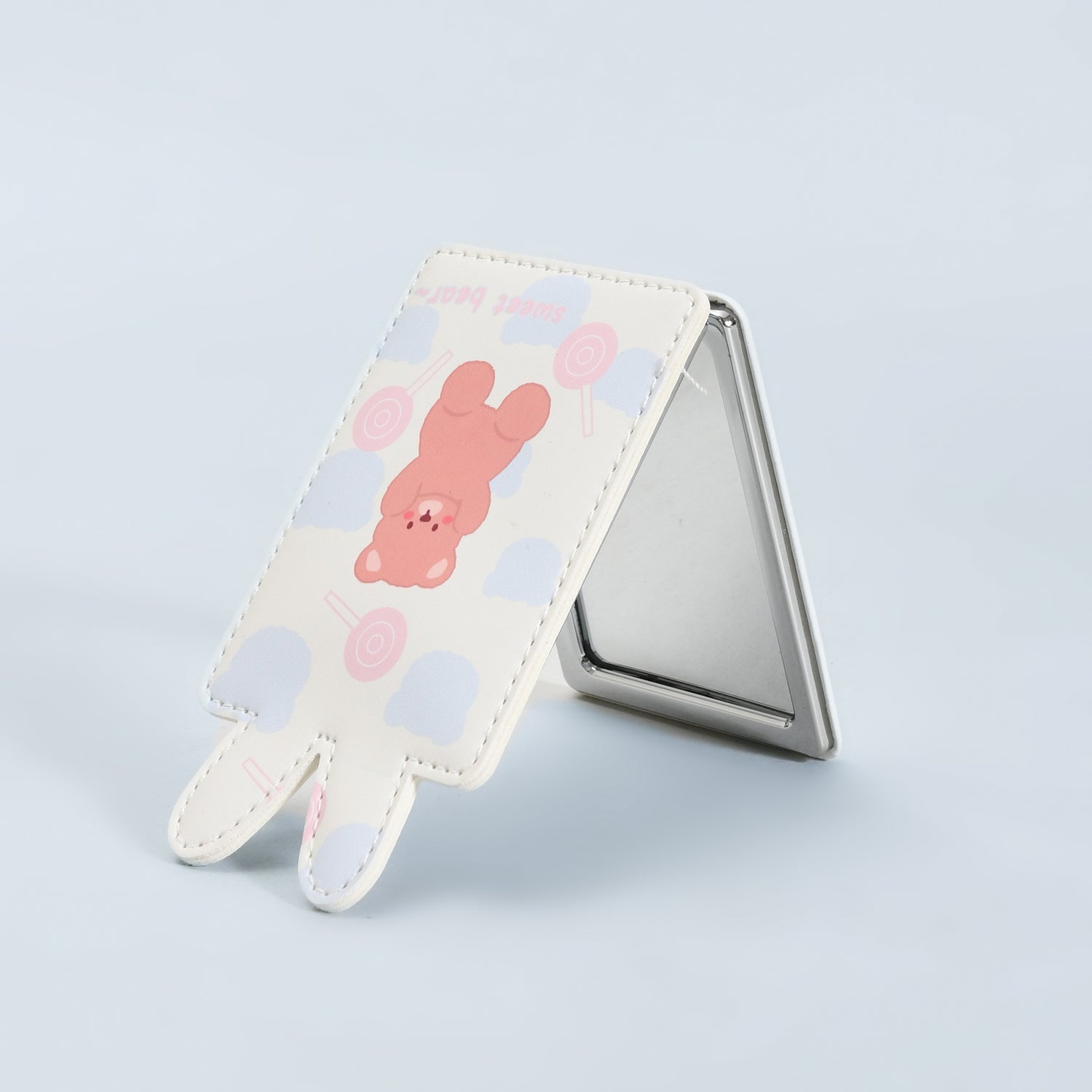 Mumuso Sweet Bear Folding Makeup Mirror- Beige