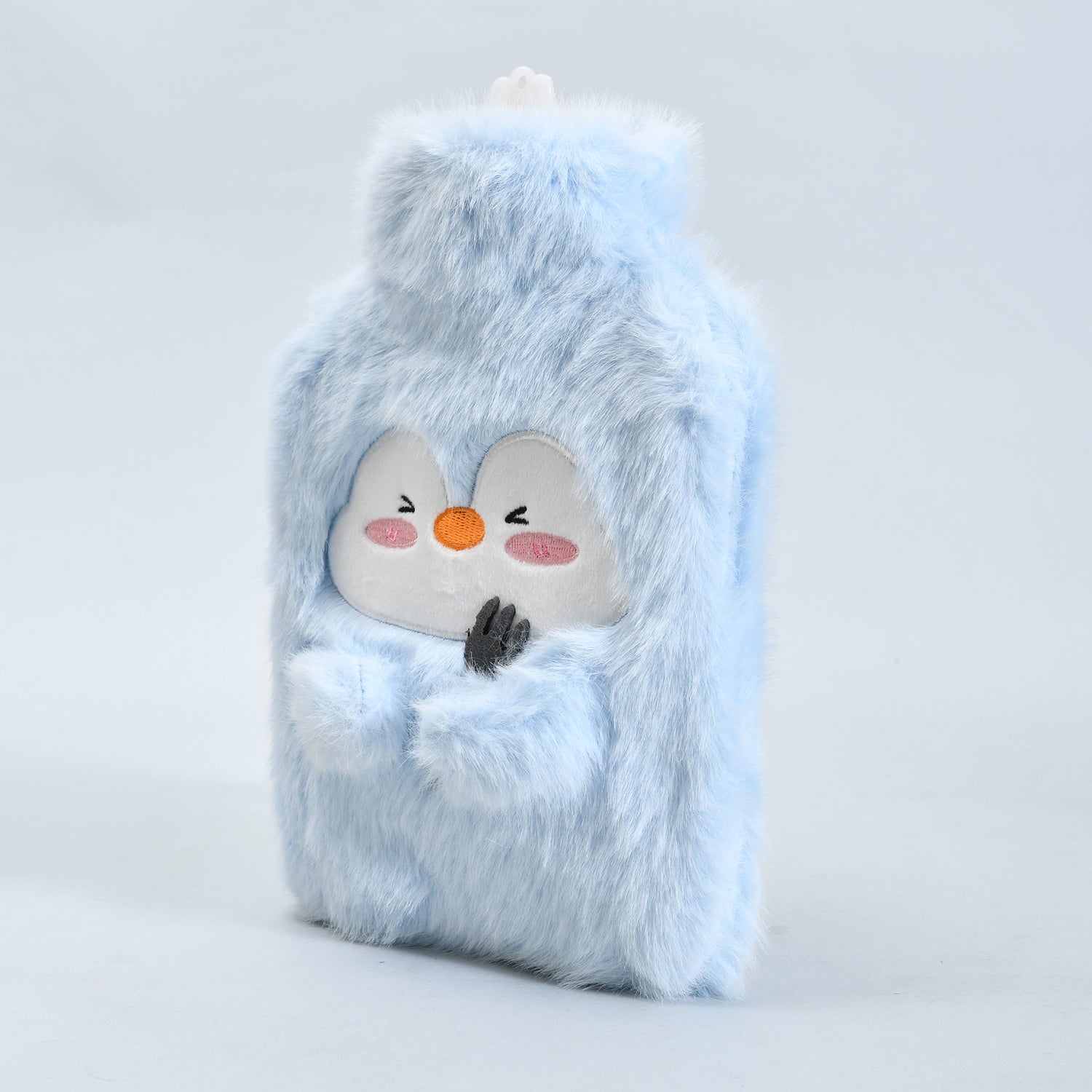 Ultra Cute Penguin Hot Water Bottle Bag with Plush Cover — Blue/1000ml
