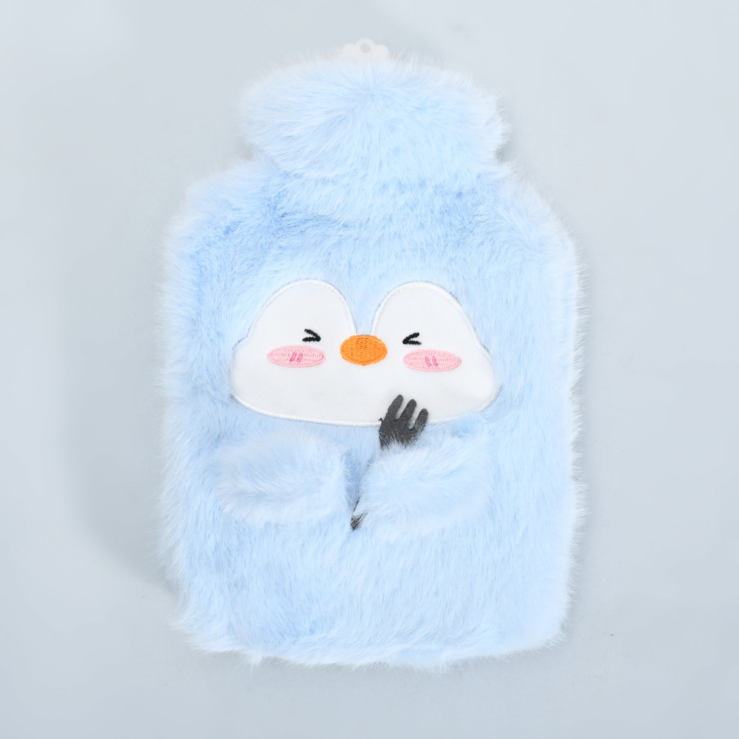 Ultra Cute Penguin Hot Water Bottle Bag with Plush Cover — Blue/1000ml
