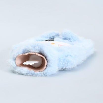 Ultra Cute Penguin Hot Water Bottle Bag with Plush Cover — Blue/1000ml