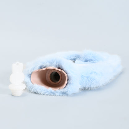 Ultra Cute Penguin Hot Water Bottle Bag with Plush Cover — Blue/1000ml