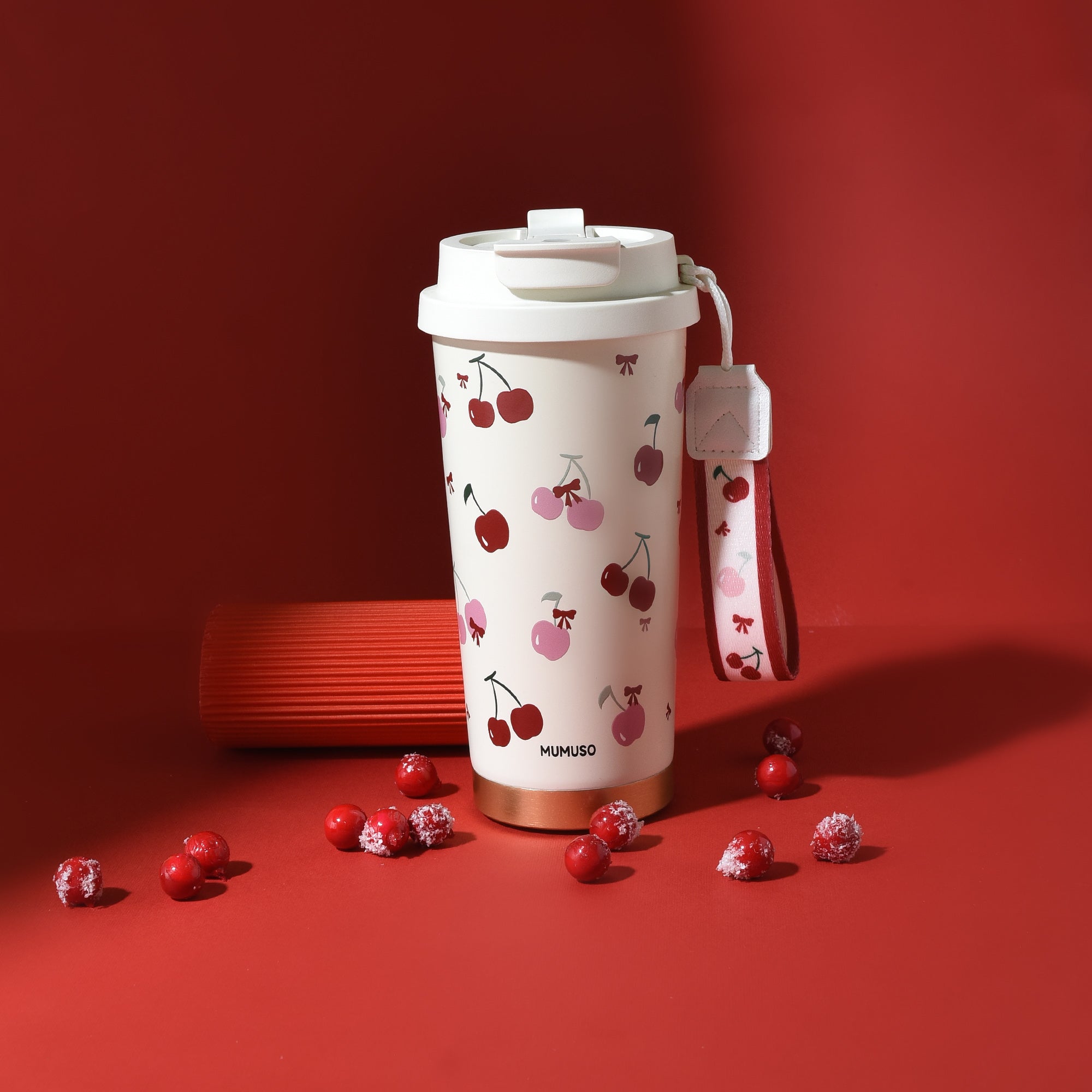 Cherry Insulated Coffee Tumbler - Red/550 ml