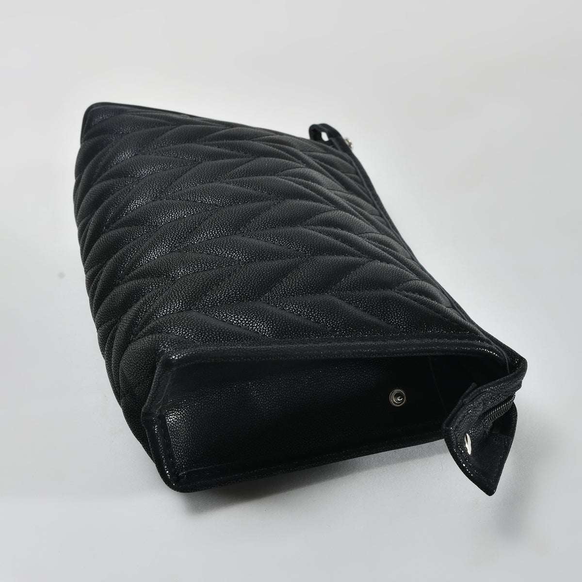 Mumuso Herringbone Trapezoid Cosmetic Bag: Pink| Black