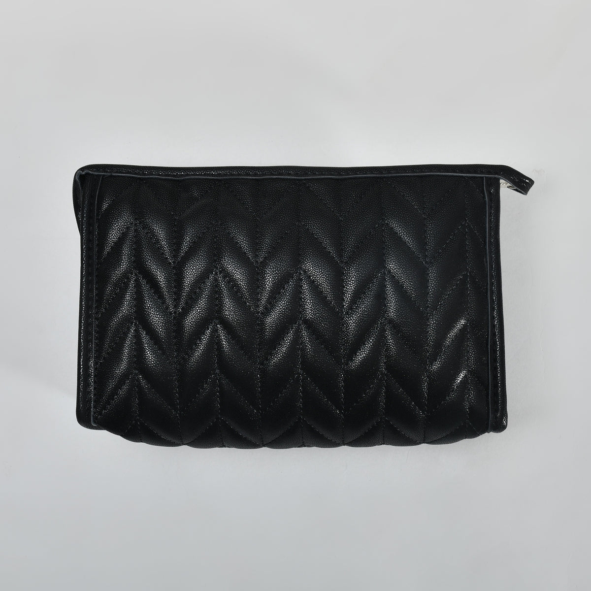 Mumuso Herringbone Trapezoid Cosmetic Bag: Pink| Black