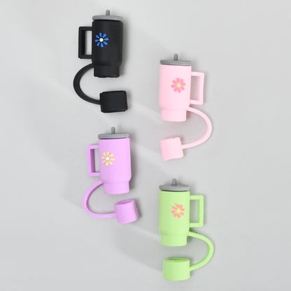 Colourful Straw Toppers - Tumbler Shaped (Pack of 4)/ Assorted