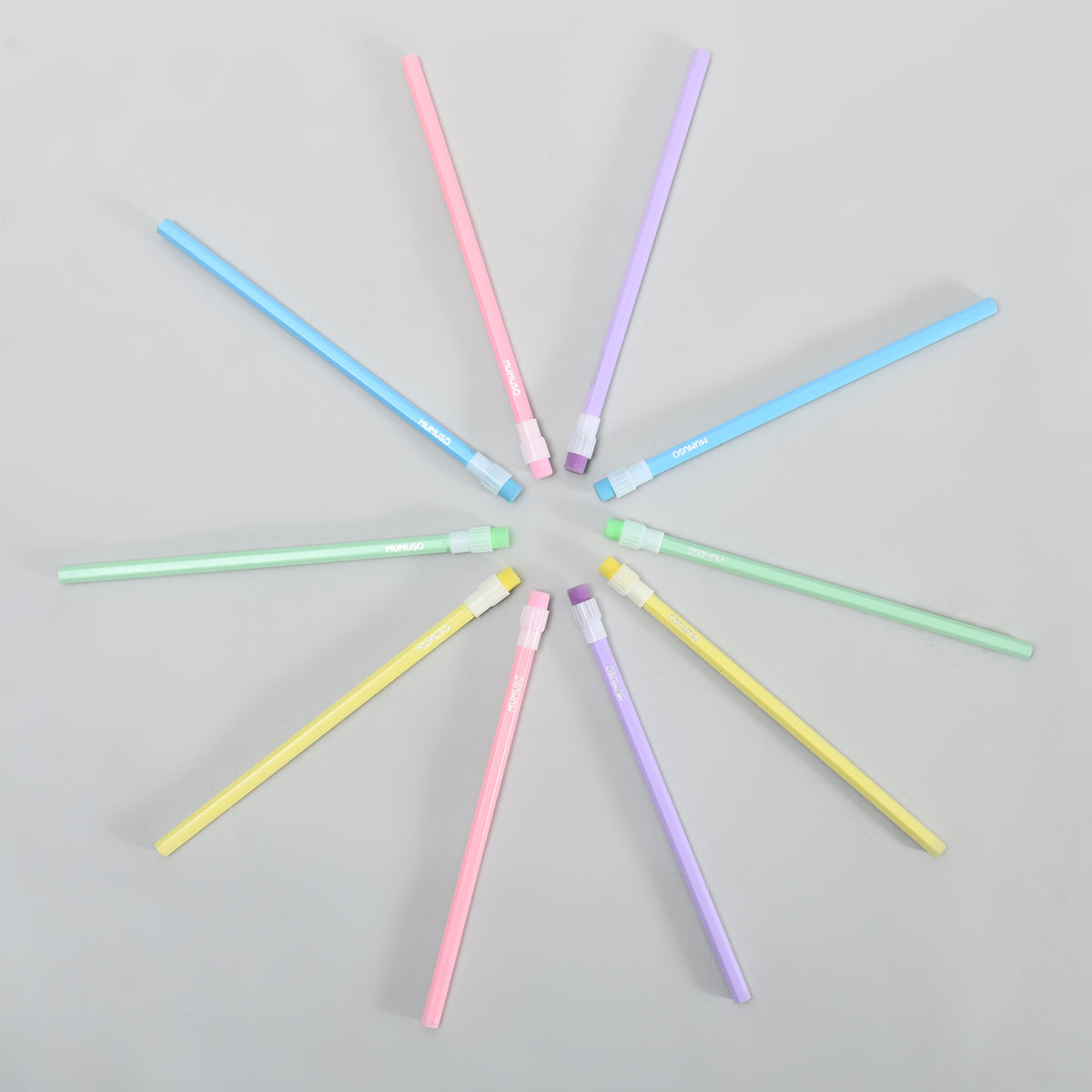 Multicoloured HB Pencil &amp; Green Sharpener Set - Pack of 10