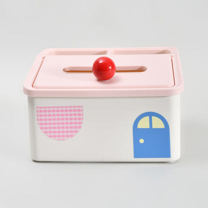 Mumuso  Ultra Cute Little House Multifunctional Tissue Box- Pink &amp; Blue