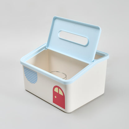 Mumuso  Ultra Cute Little House Multifunctional Tissue Box- Pink &amp; Blue