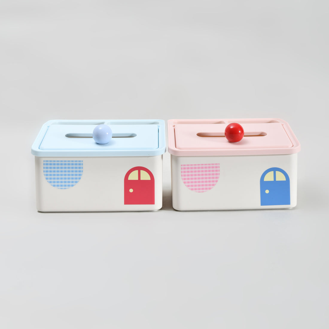 Mumuso  Ultra Cute Little House Multifunctional Tissue Box- Pink &amp; Blue