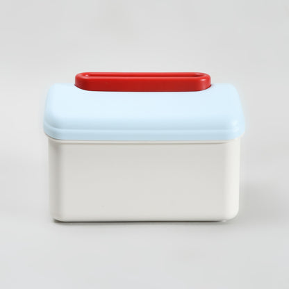 Macaron Series Little House Tissue Box with Wall Mount Sticker-  Pink &amp; Blue