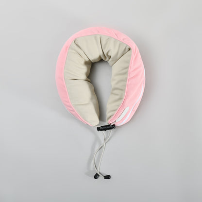Micro-Bead U-Shaped Neck Pillow with Splicing Beads - Pink