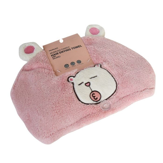 Mumuso Family Mumu Hair Drying Towel-Pink Mumuso