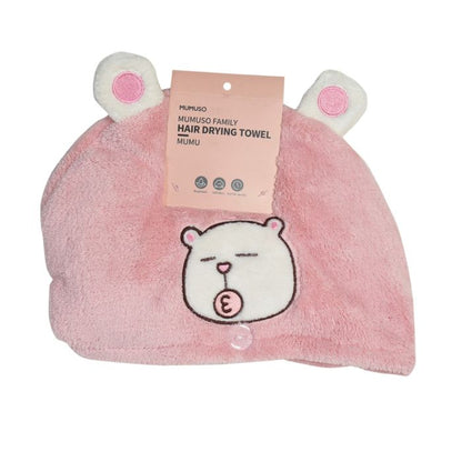 Mumuso Family Mumu Hair Drying Towel-Pink Mumuso