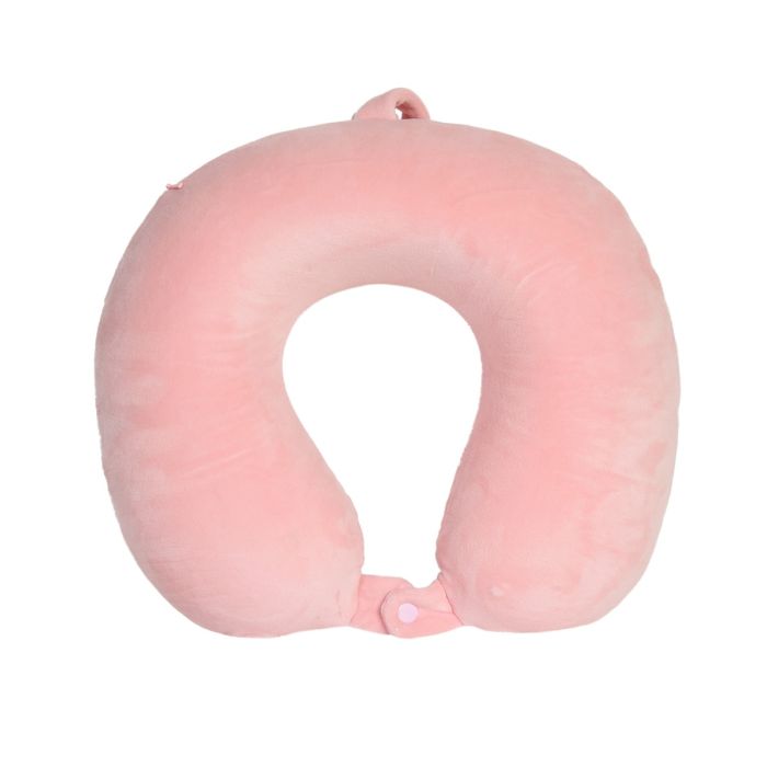 Mumuso Family U-Shaped Memory Foam Neck Pillow - Pink Mumuso
