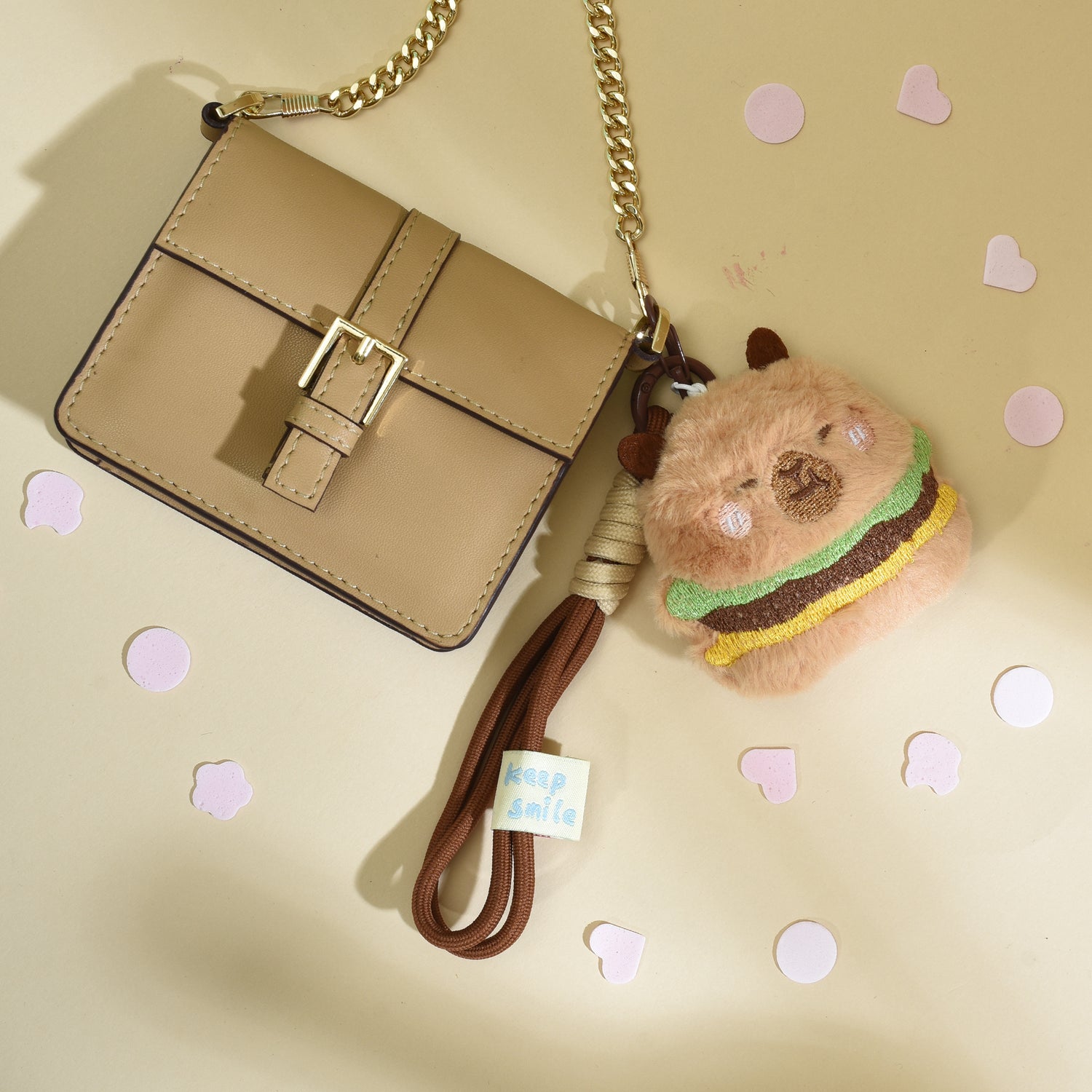 Capybara Wristlet Plush Keychain