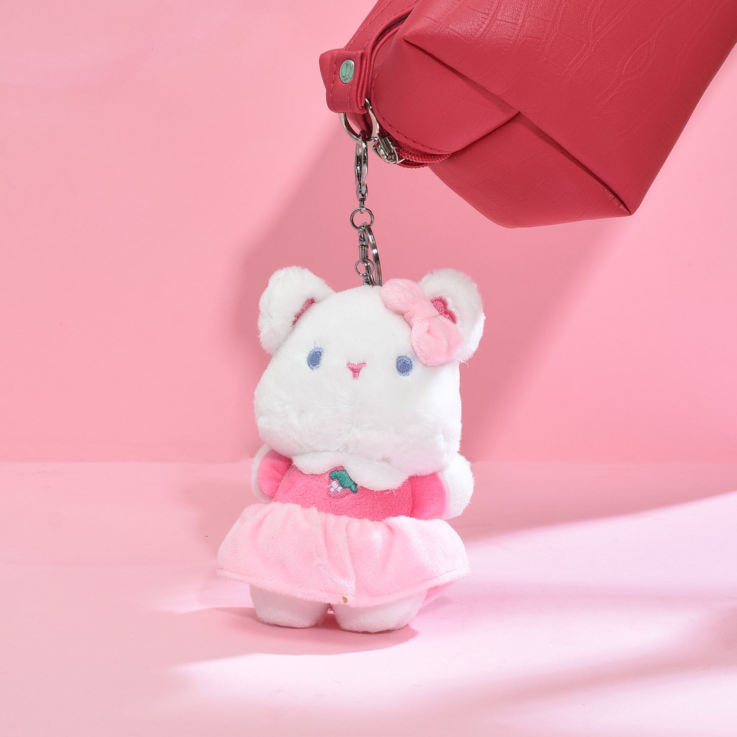 Mumuso Ballerina Bear Plush Keychain- Pink
