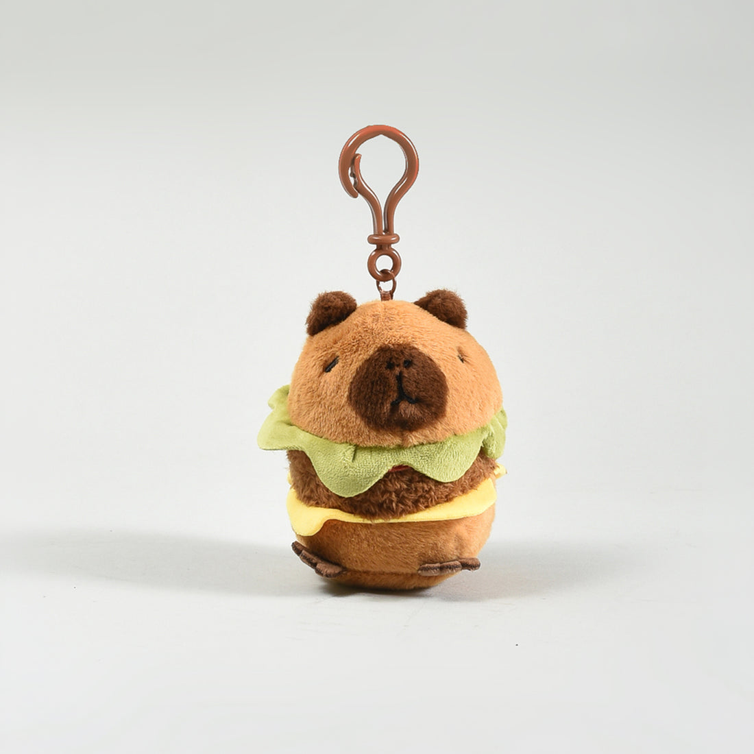Cute Capybara Hamburger Plush Keychain