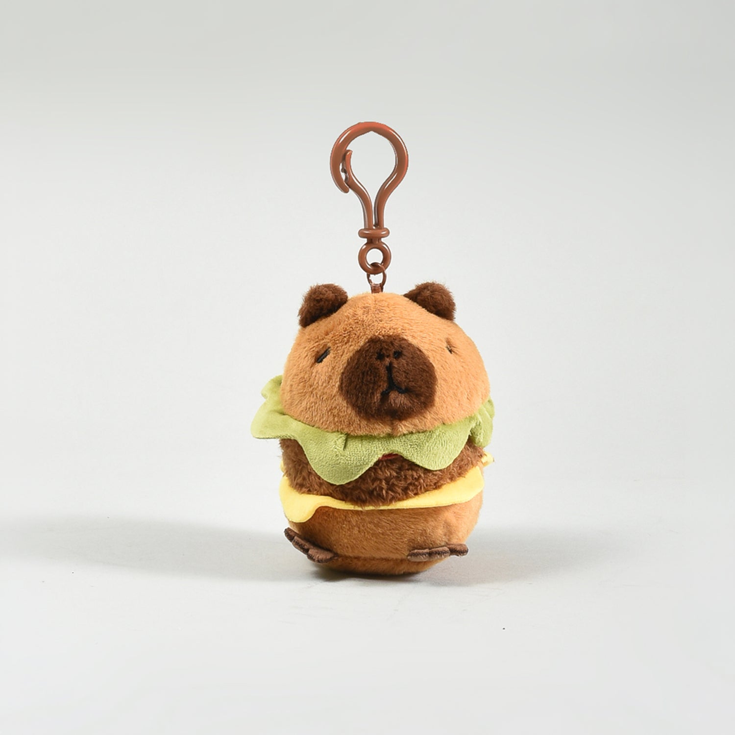 Cute Capybara Hamburger Plush Keychain