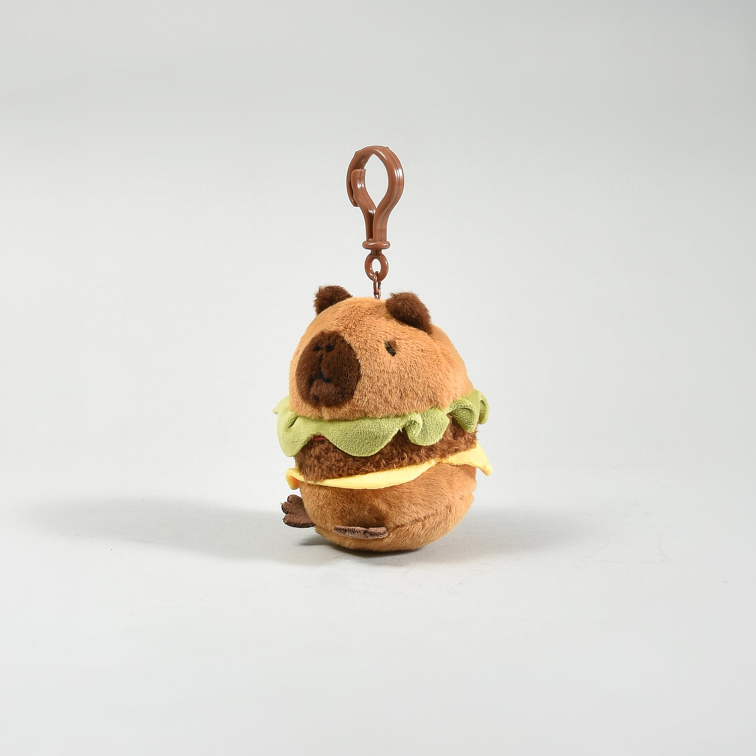 Cute Capybara Hamburger Plush Keychain