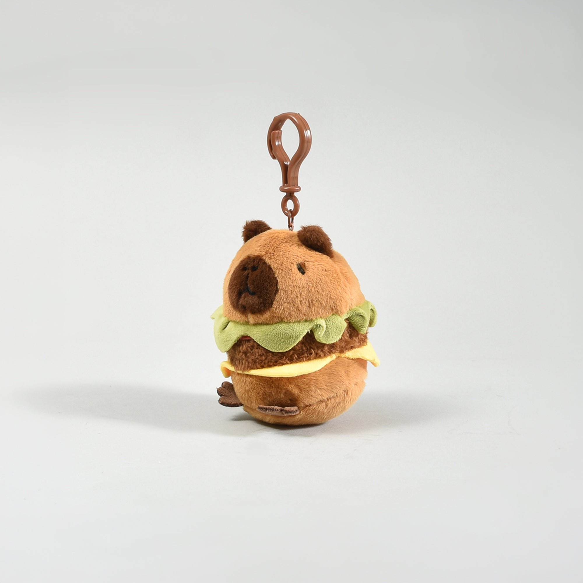 Cute Capybara Hamburger Plush Keychain