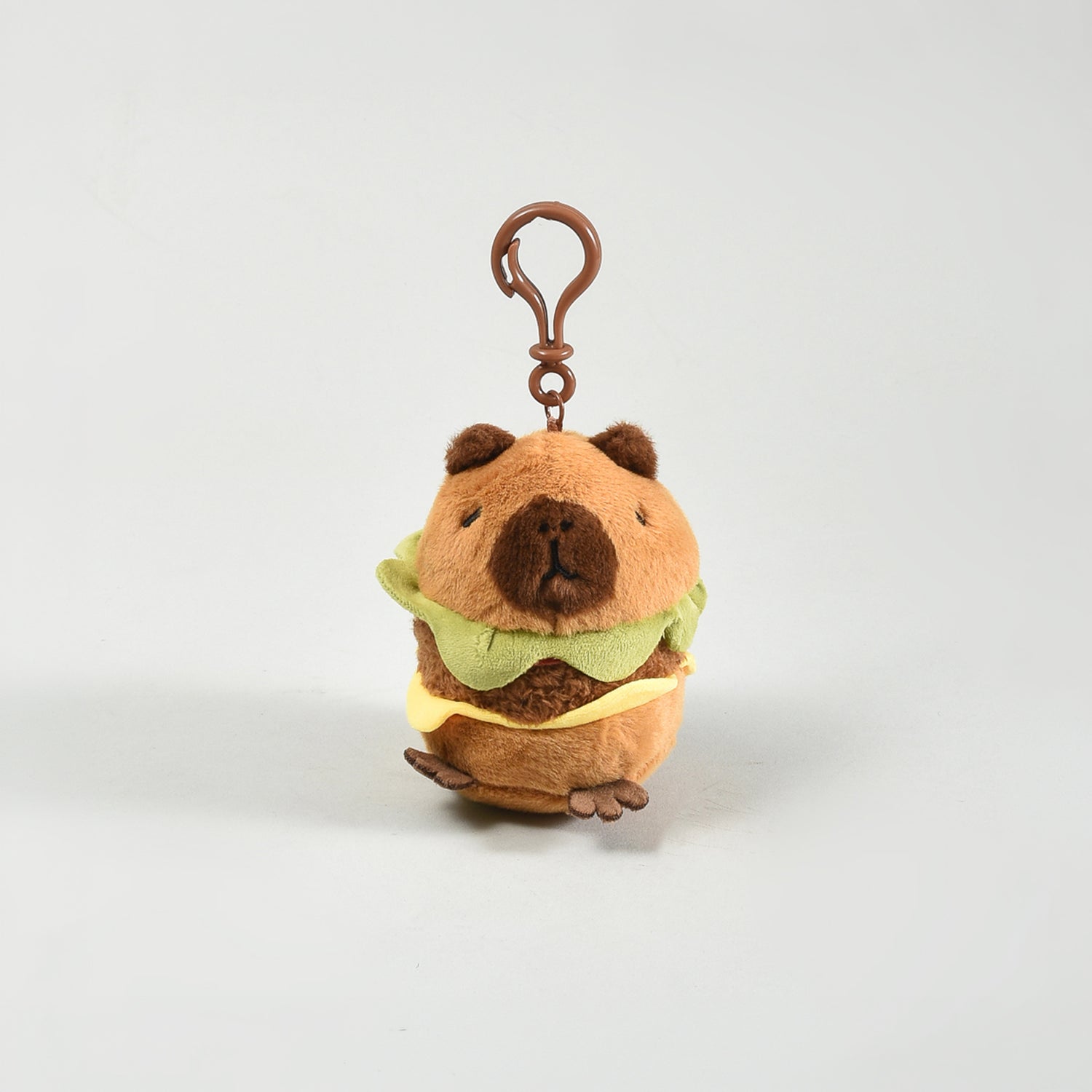 Cute Capybara Hamburger Plush Keychain