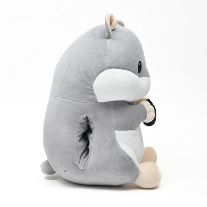 Cute Hamster Handwarmer Pillow- Beige and Gray