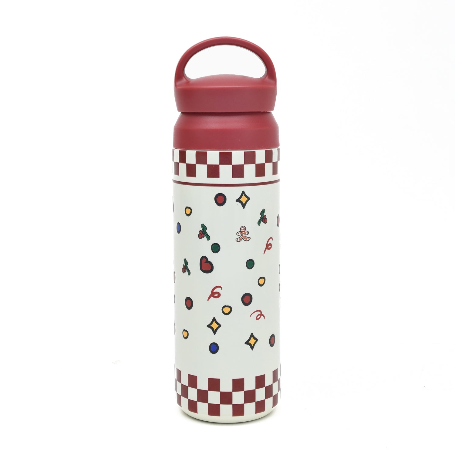Mumuso Christmas Insulated Water Bottle with Handle (450 ml)