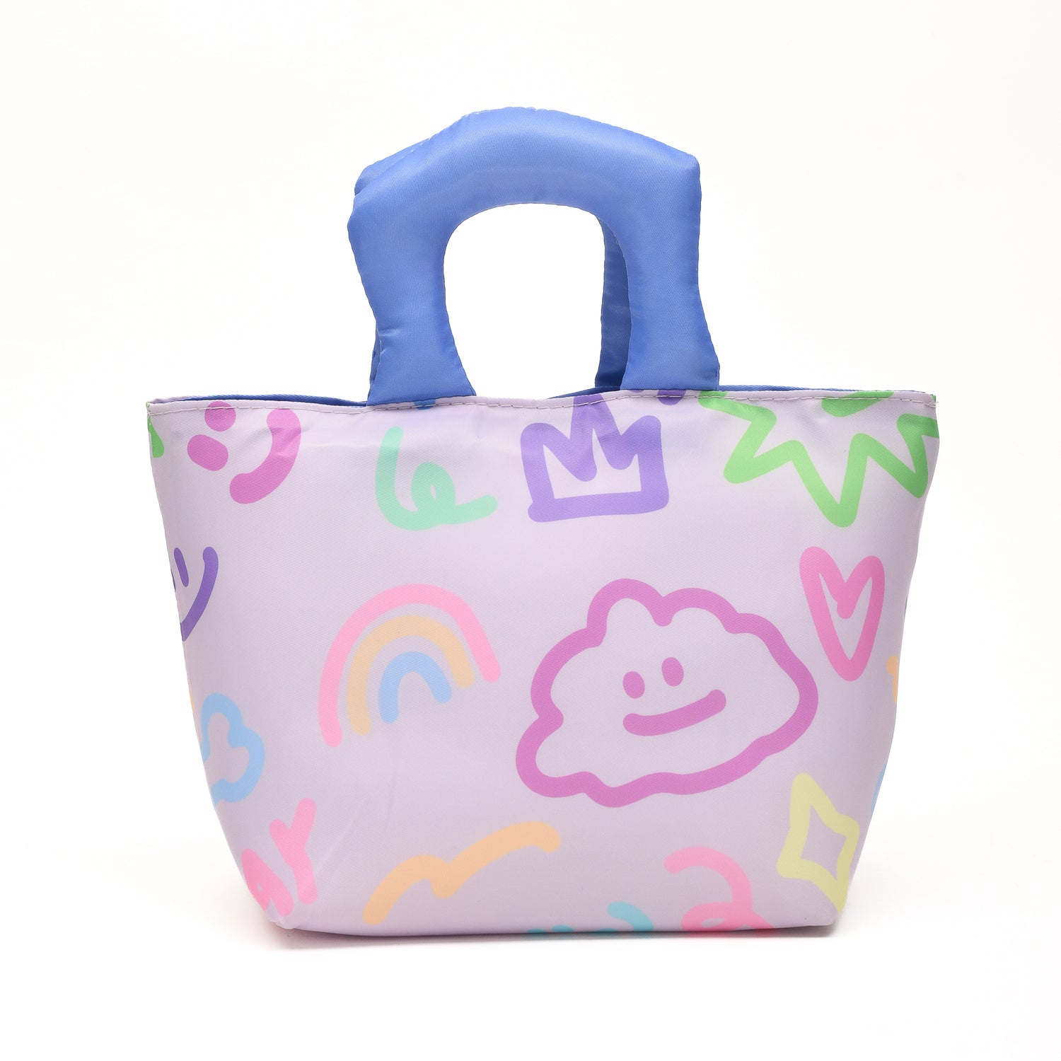 Colourful Cartoon Lunch Bag- Pink/Purple