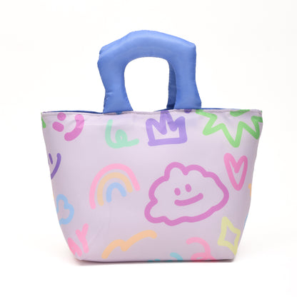 Colourful Cartoon Lunch Bag- Pink/Purple