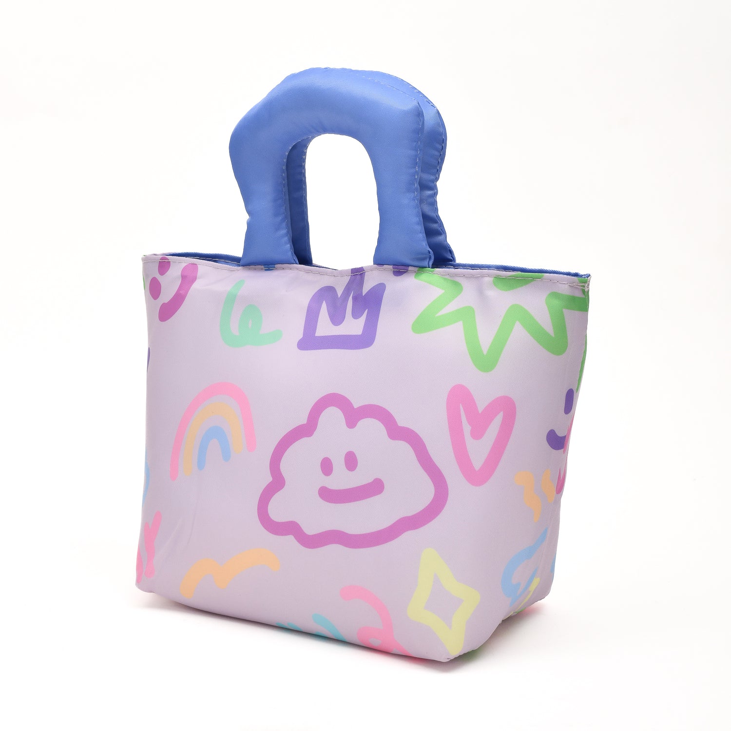 Colourful Cartoon Lunch Bag- Pink/Purple