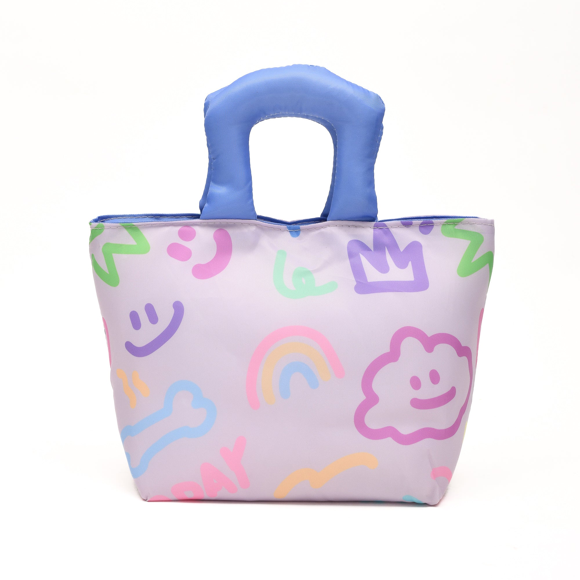 Colourful Cartoon Lunch Bag- Pink/Purple
