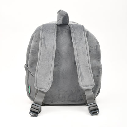 Mumuso Cute Cat Designed Plush Bag- Grey- 14in