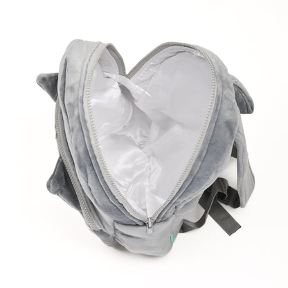 Mumuso Cute Cat Designed Plush Bag- Grey- 14in