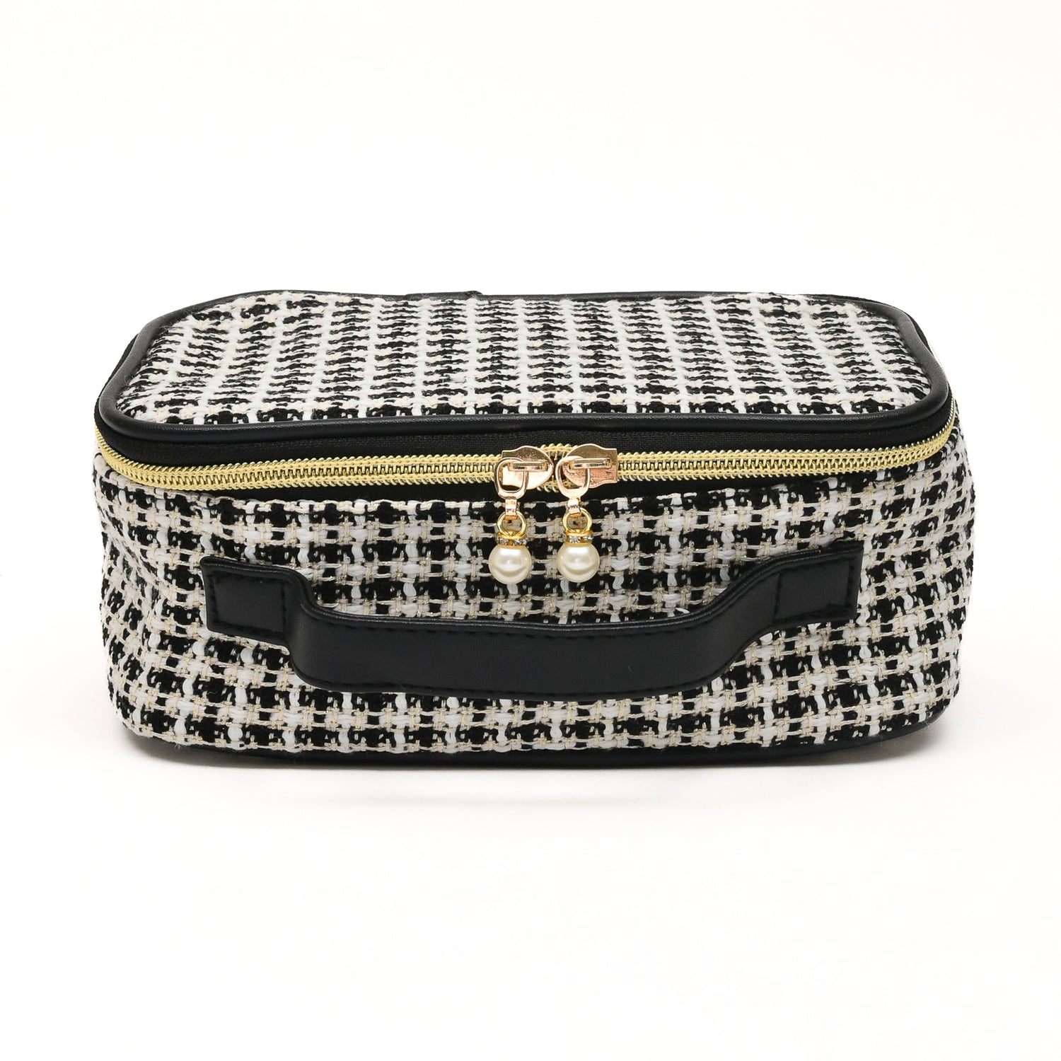 Mumuso Jacquard Weave Portable Cosmetic Bag – Black