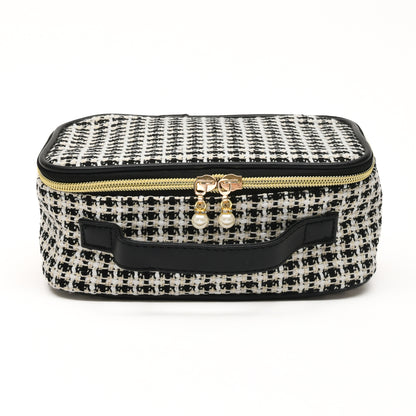 Mumuso Jacquard Weave Portable Cosmetic Bag – Black