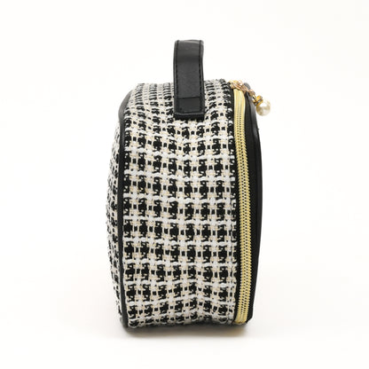 Mumuso Jacquard Weave Portable Cosmetic Bag – Black