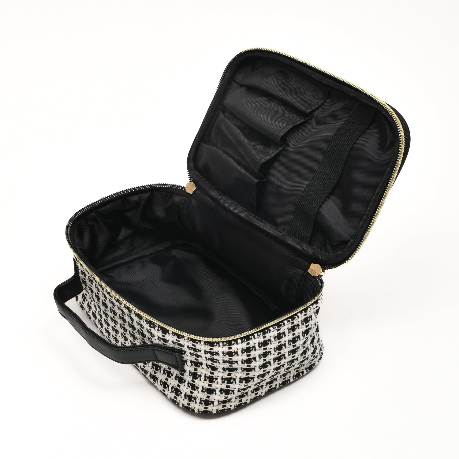 Mumuso Jacquard Weave Portable Cosmetic Bag – Black