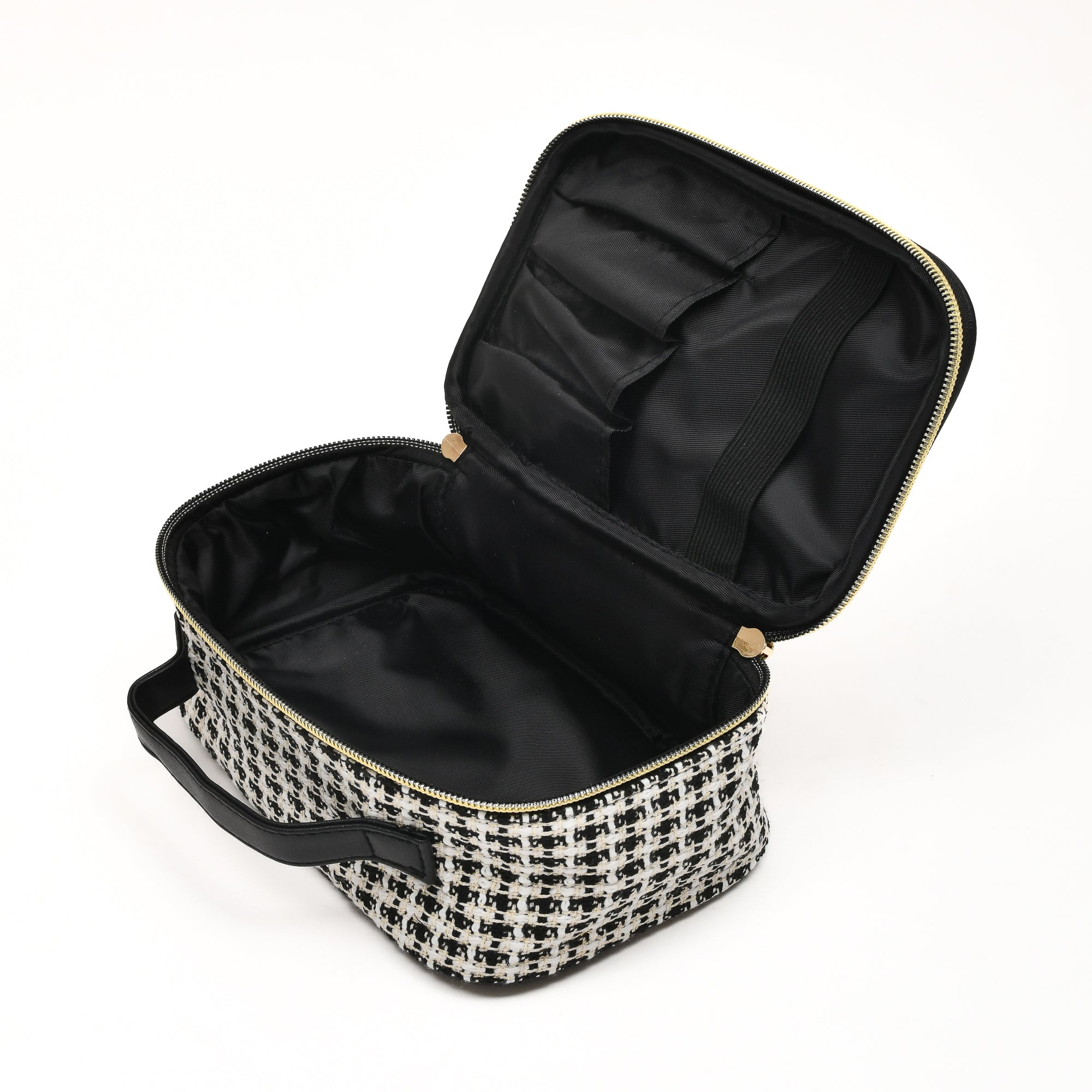 Mumuso Jacquard Weave Portable Cosmetic Bag – Black
