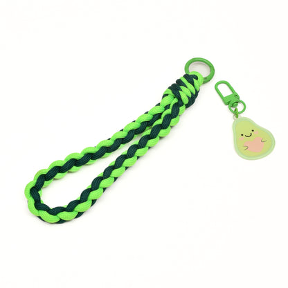 Braided Phone Wrist Band with Phone Charm- Avocado