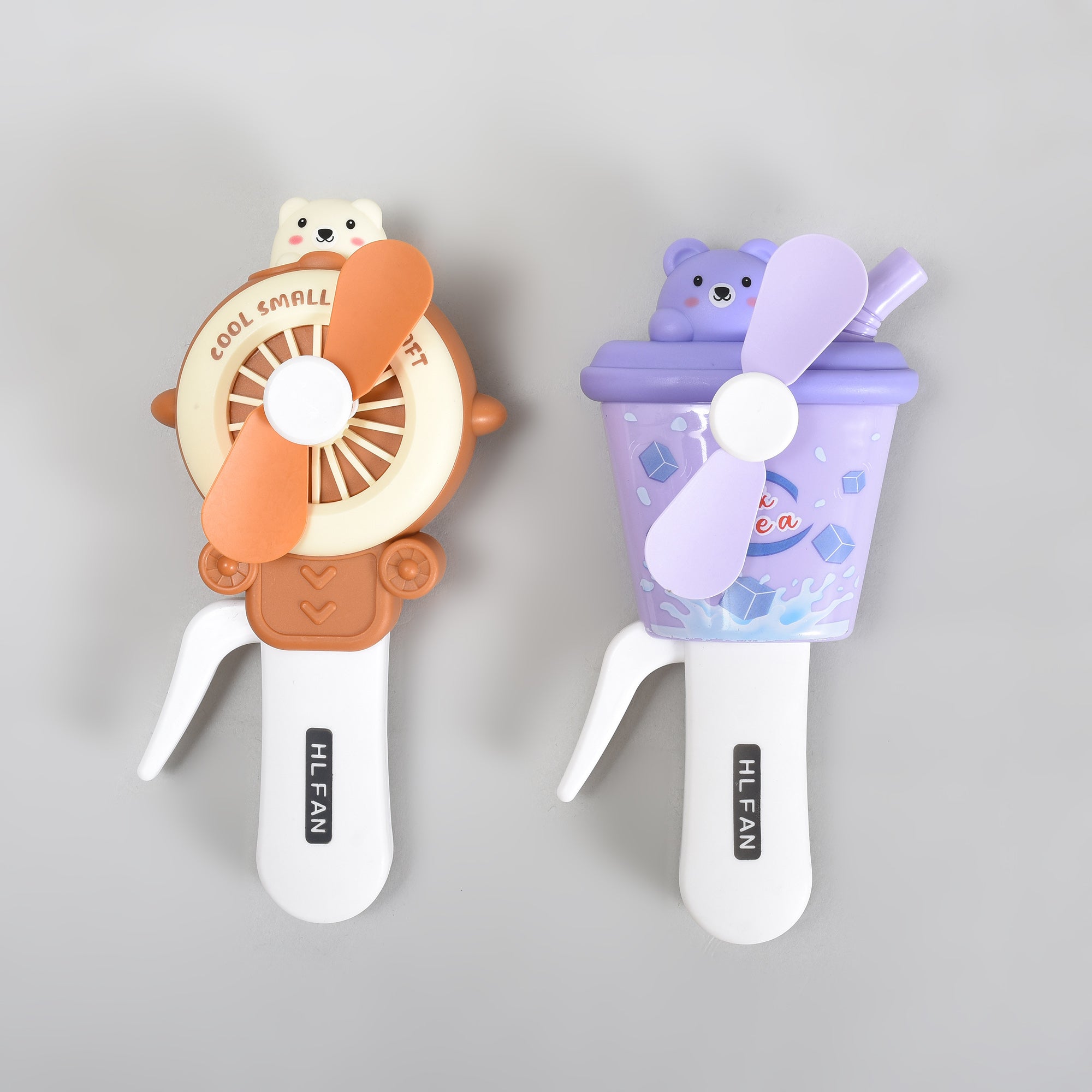 MUMUSO Bear Breeze Mini Handheld Fan- Brown and Purple- Perfect for Return Gifts!