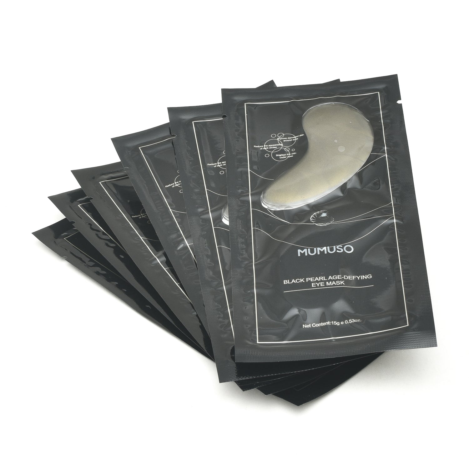 Black Pearl Gel Treatment Eye Mask  - Set of 6